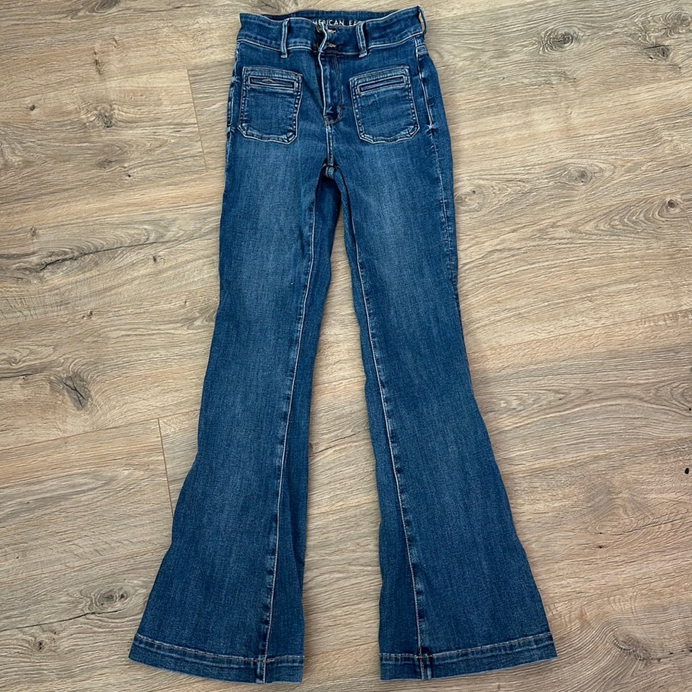 Super cute American Eagle Blue Flare Jeans